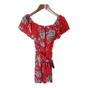 KUMI KIM Red Carnation Marquee Dress Size Small